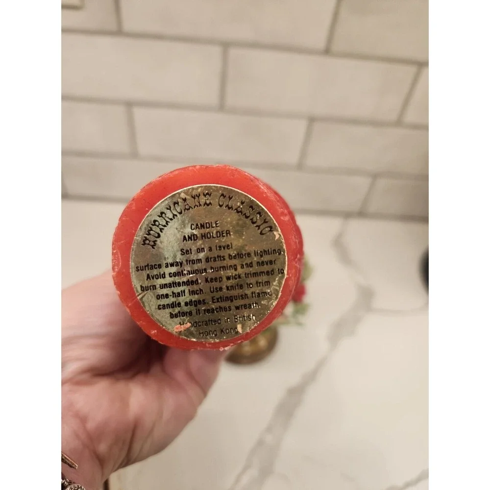 1978 Red‎ Hurricane Classic Christmas Candle 8